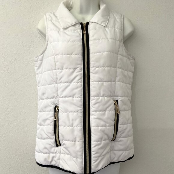 CASUAL IDENTITY WHITE LIGHTWEIGHT PUFFER VEST LIKE NEW - Picture 1 of 8